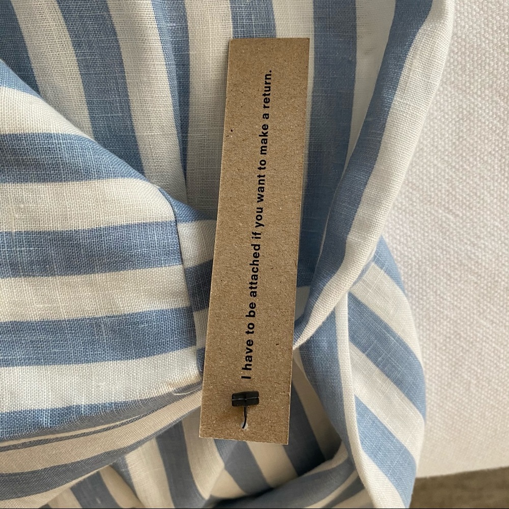 Reformation Blue and White Striped Linen Jumpsuit - Picture 8 of 10